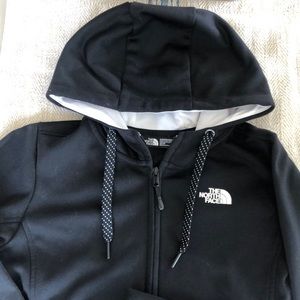 The North Face Full Zip Up Hoodie Hooded Fleece Sweatshirt in black